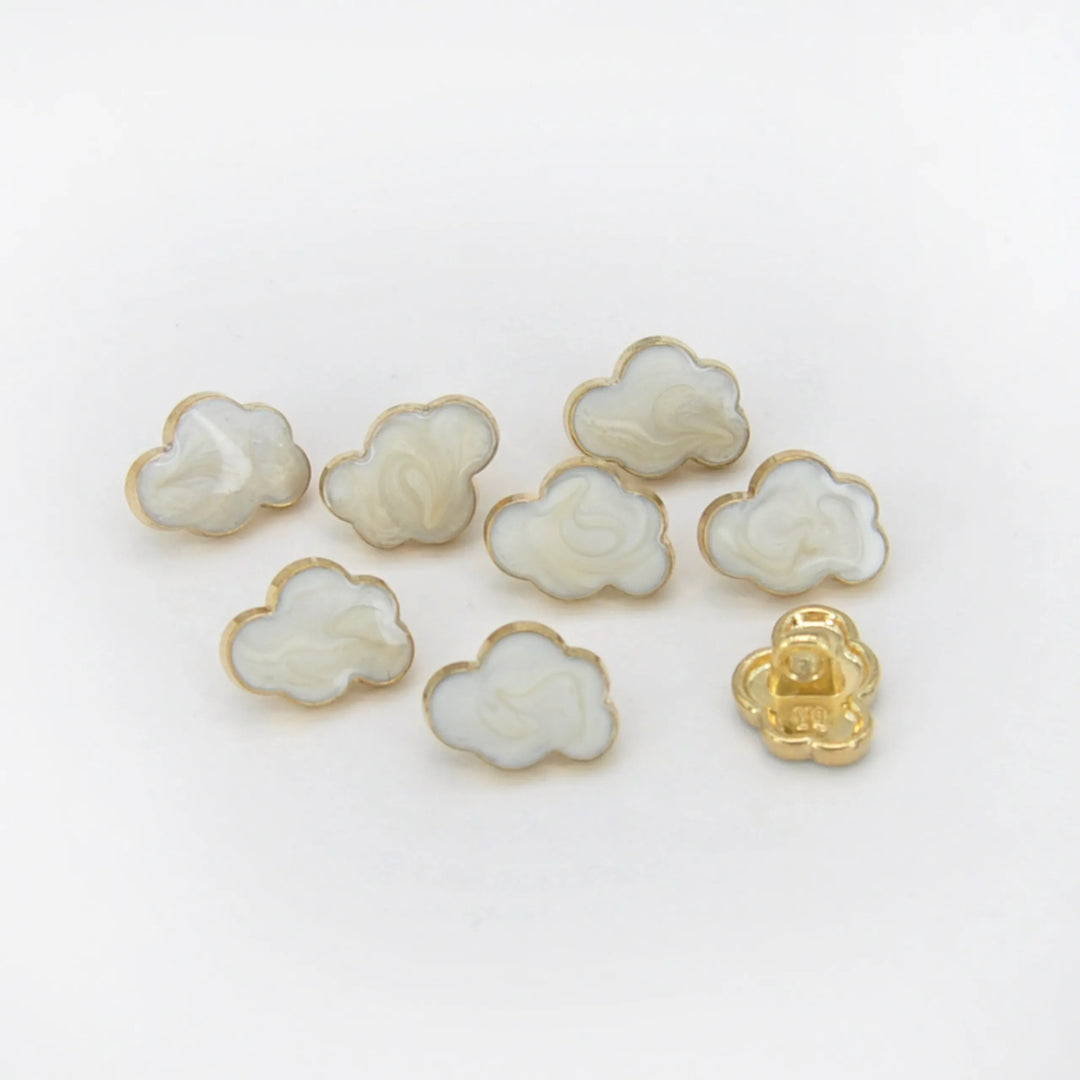 Cloud Shape Designer Metal Button | 13mm (20L)