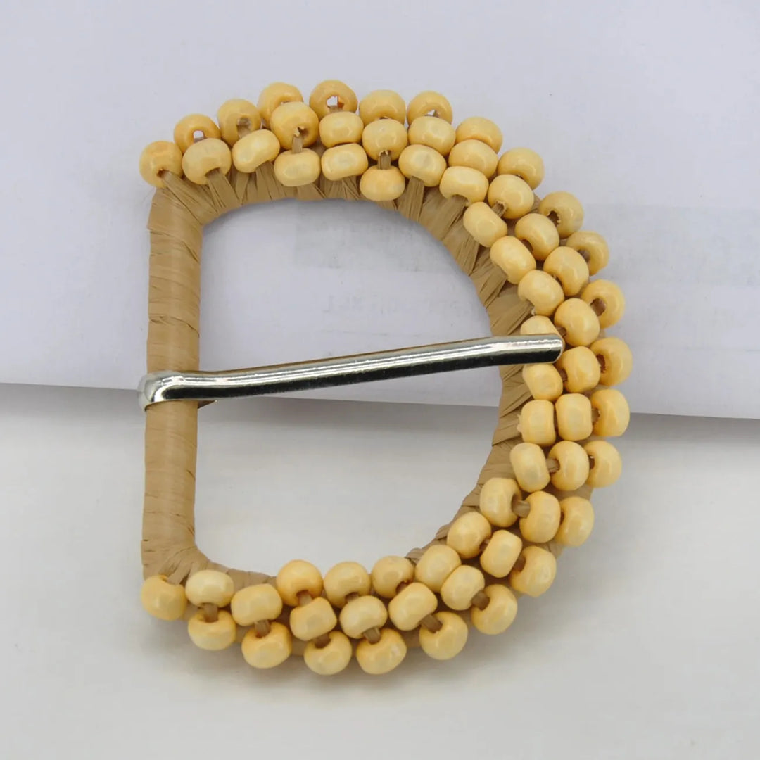 D-Shaped Designer Raffia Buckle | 2.7 inches & 2.9 inches