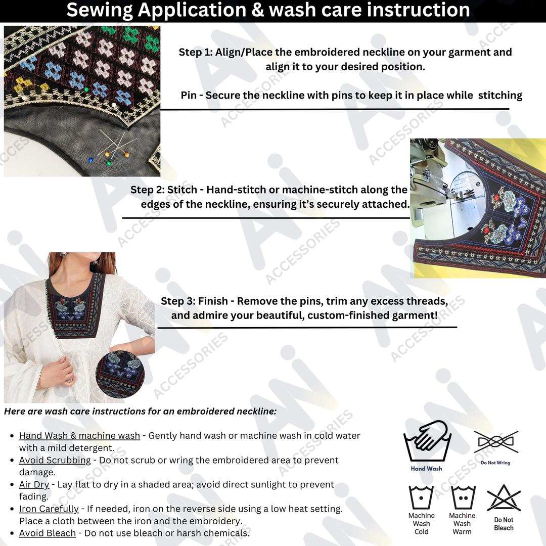 Embroidery U-Shape Yoke