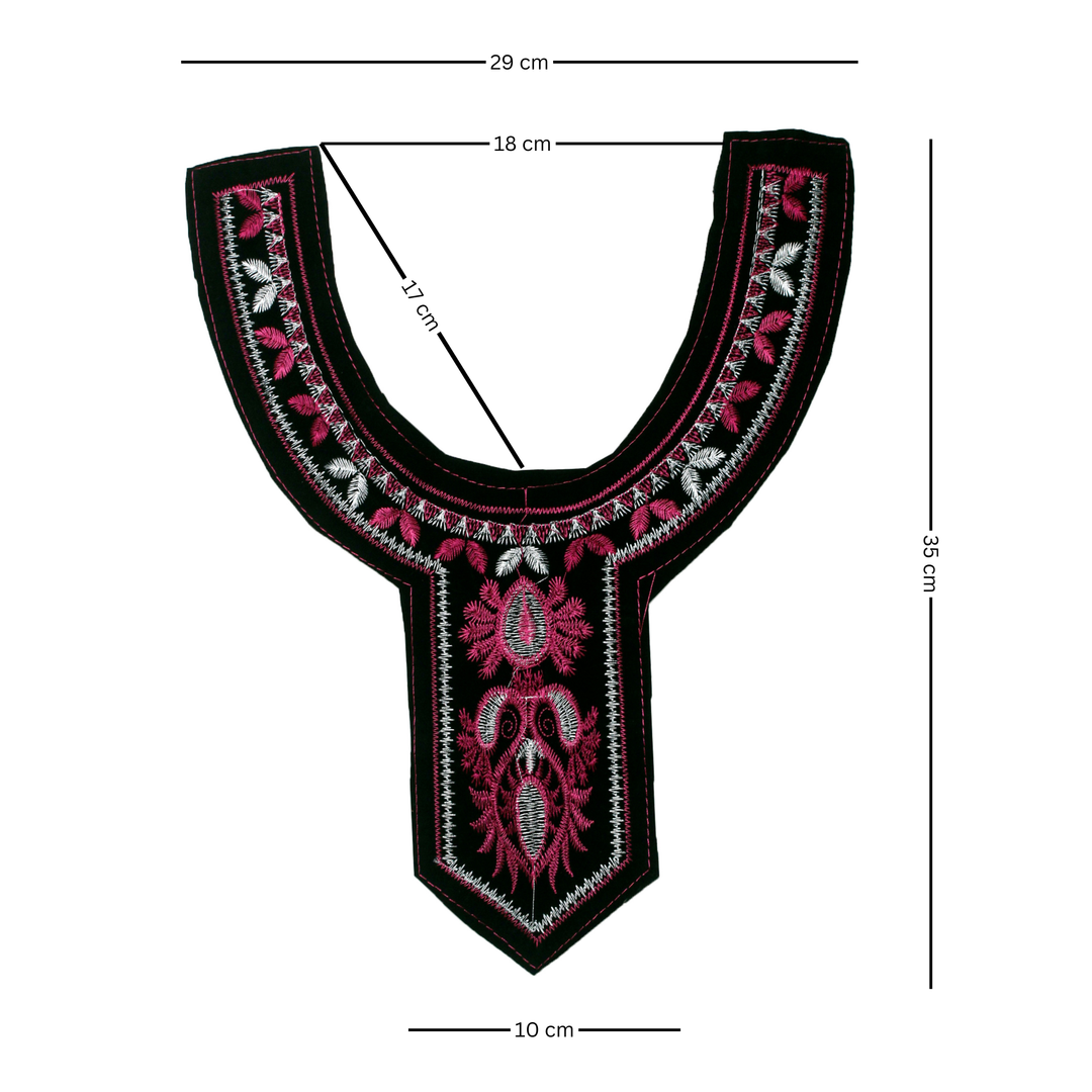 Majestic Pink & White Embroidered Neckline