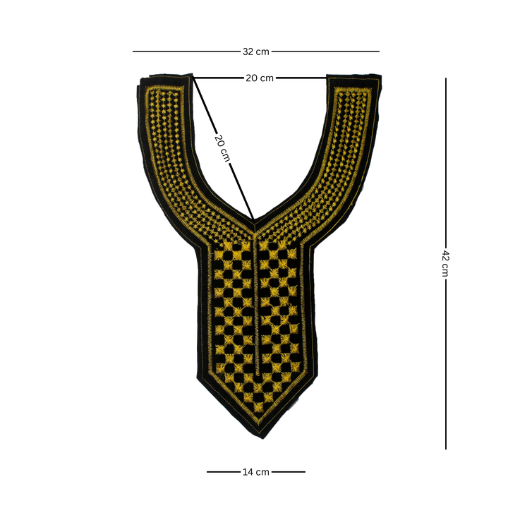 Black and Golden Yoke design Neckline