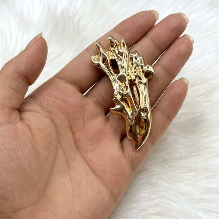 Coral Flame Ornate Sculptural Gold Buckle
