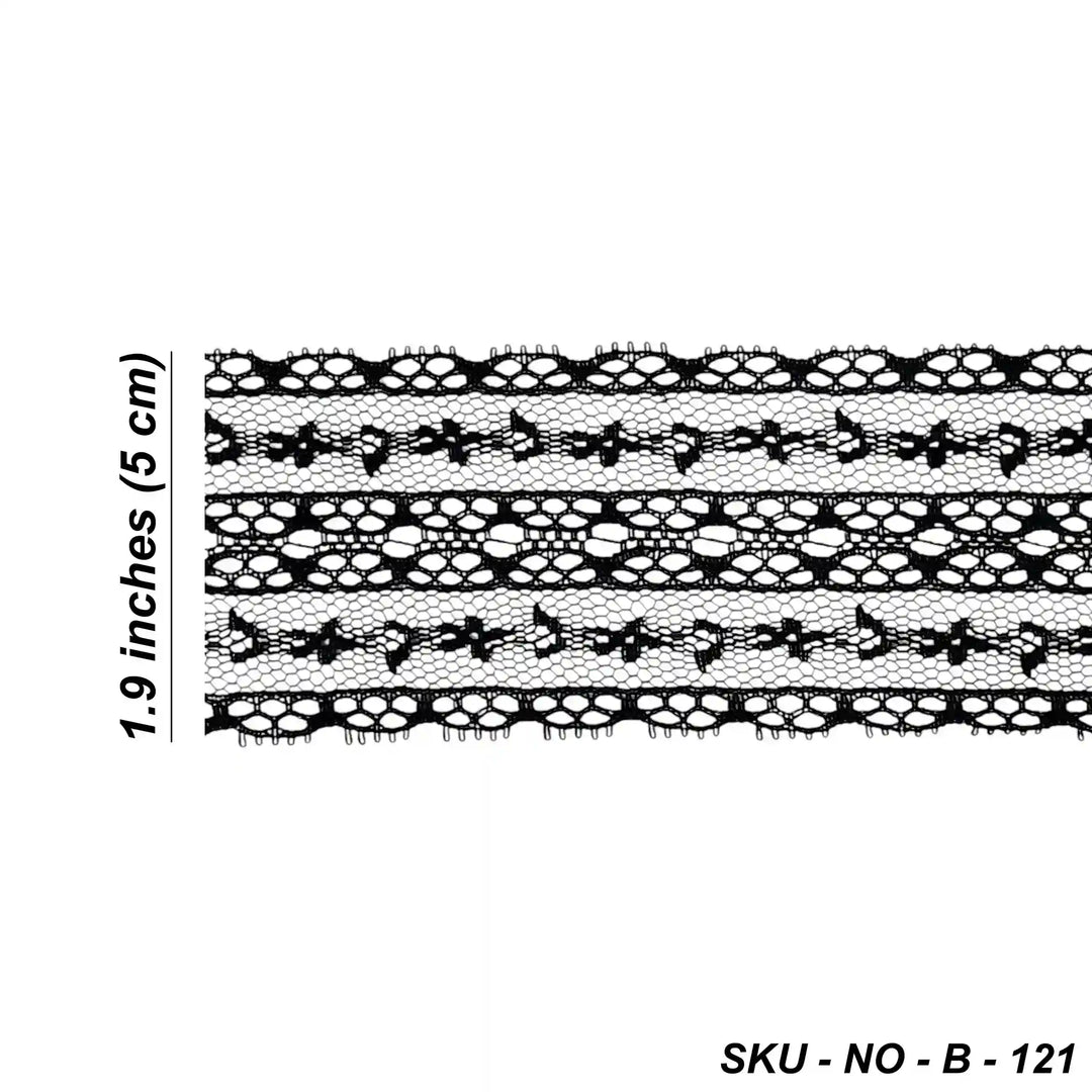 Black Geometric Pattern Lace | 5 Meters | SKU-B121