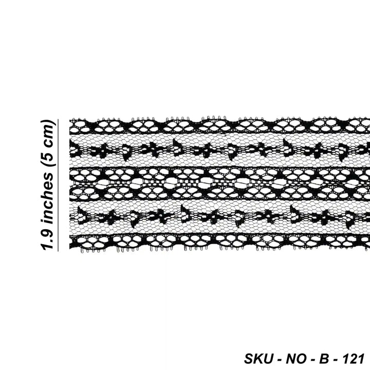 Black Geometric Pattern Lace | 5 Meters | SKU-B121