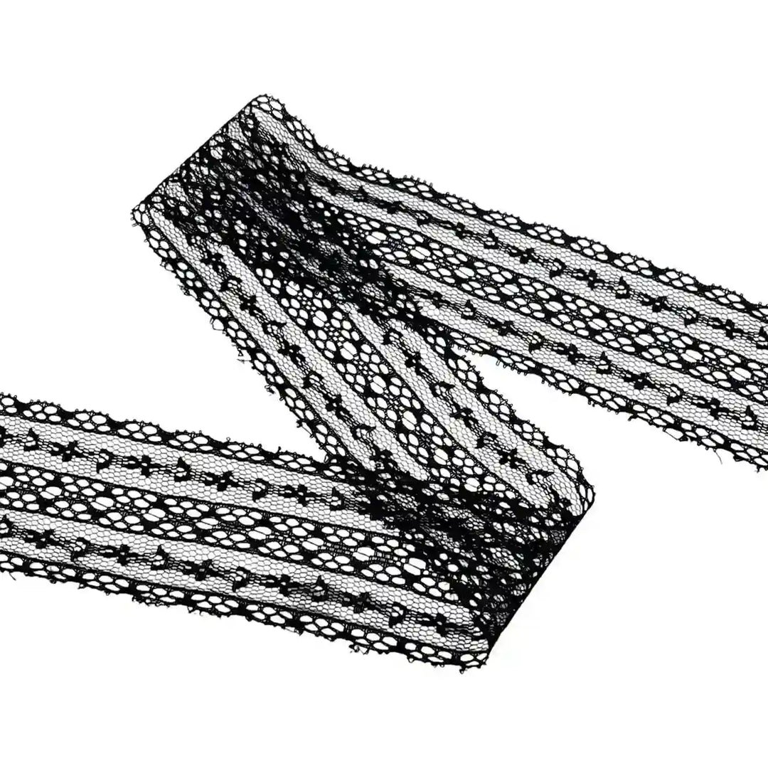 Black Geometric Pattern Lace | 5 Meters | SKU-B121