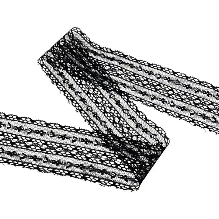 Black Geometric Pattern Lace | 5 Meters | SKU-B121