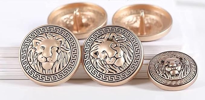 Shimmering Shiny Lion Metal Buttons(6 Big + 6 Small)