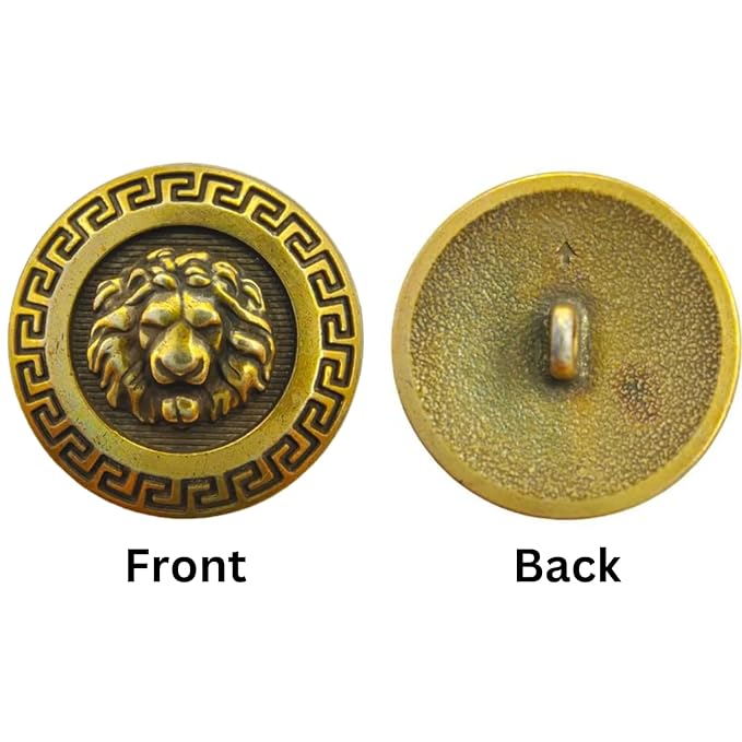 Royal 3D Lion Antique Face Metal Buttons