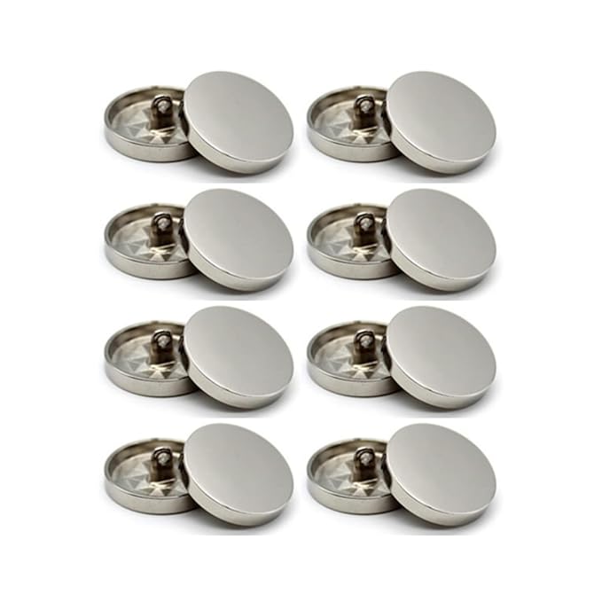 Flat Metal Buttons(Pack of 8 Buttons)