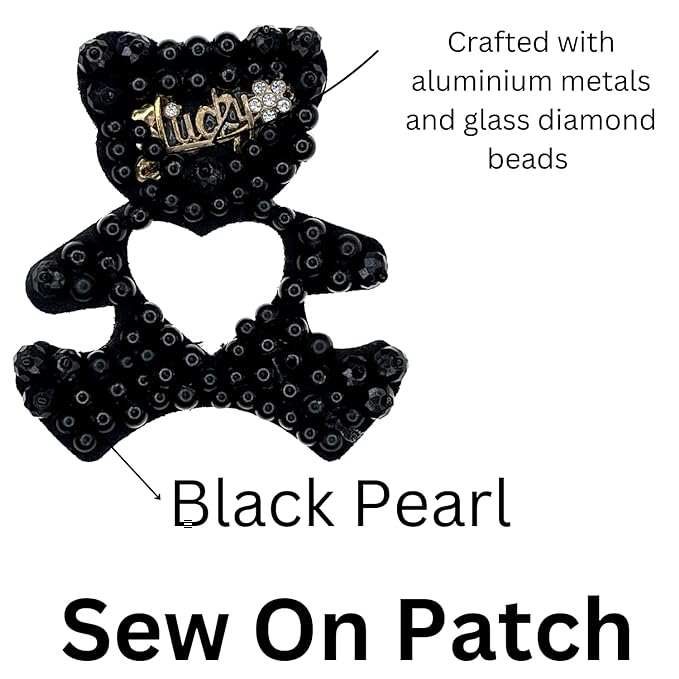 Teddy Bear Beads Sew On Patch 4 Pcs