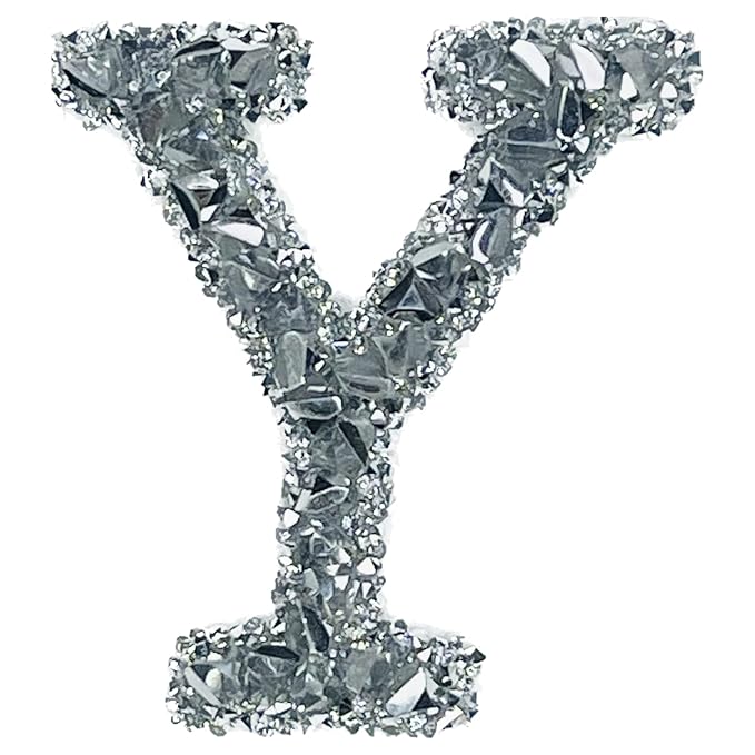 Letter C White Sparkling Rhinestone Patch