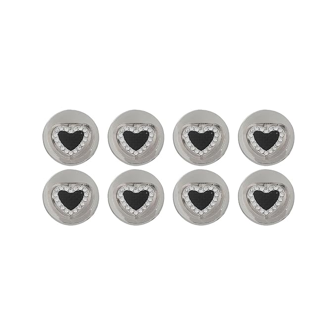 Gold Metal Buttons Heart Centers