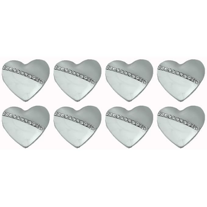 Heart-Shaped Pearl Silver Accents Metal Buttons