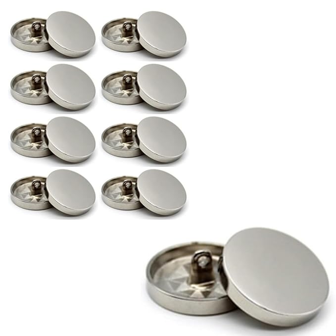 Flat Metal Buttons(Pack of 8 Buttons)