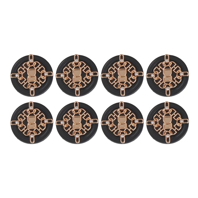 Ornate Floral and Diamond Metal Buttons