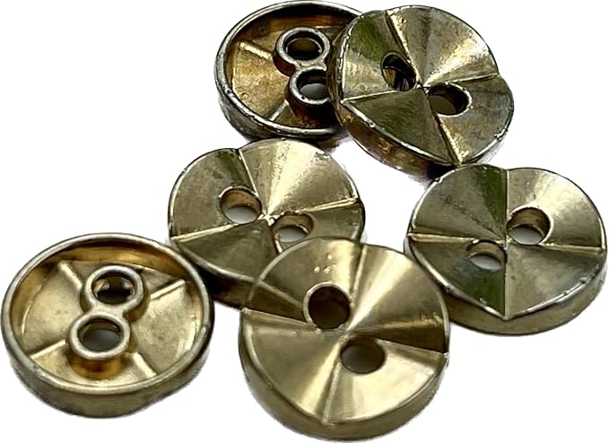 Two Hole Metal Buttons Set of 8 Buttons