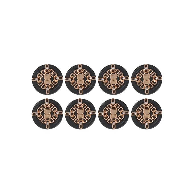 Ornate Floral and Diamond Metal Buttons