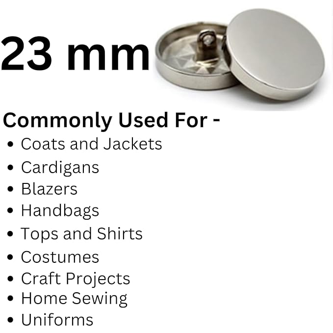 Flat Metal Buttons(Pack of 8 Buttons)