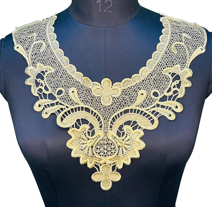 Floral Yoke Zari Neck Design