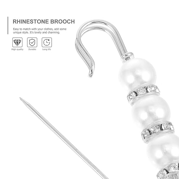 Pearl Rhinestone Safety Pins