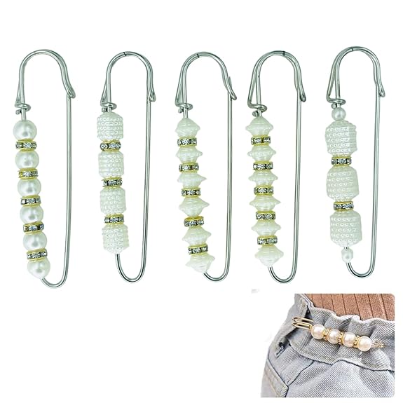 Pearl Rhinestone Safety Pins