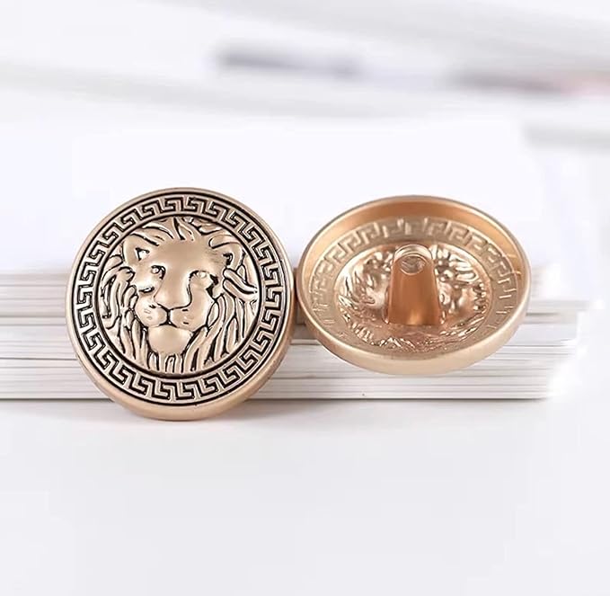 Shimmering Shiny Lion Metal Buttons(6 Big + 6 Small)