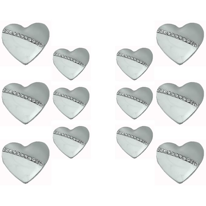 Heart-Shaped Pearl Silver Accents Metal Buttons