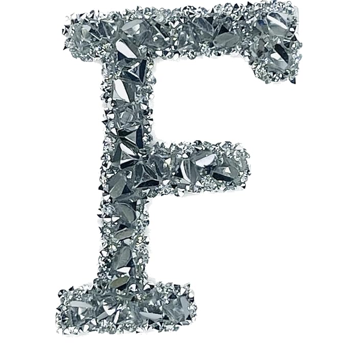 Letter C White Sparkling Rhinestone Patch