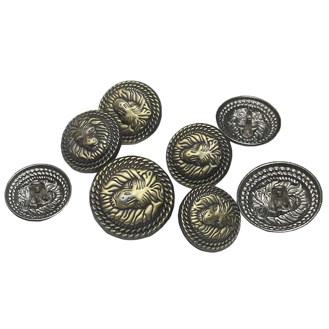 Lion Head Design Metal Buttons