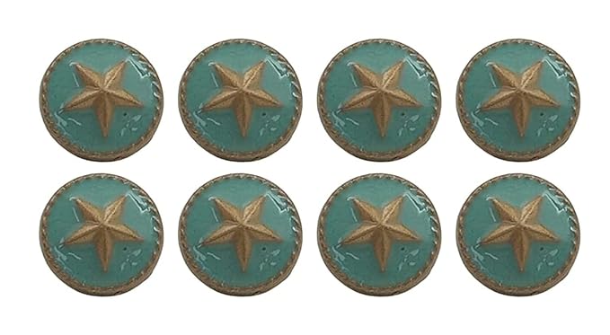 Round 3D Starfish Shank Button with Turquoise Epoxy Enamel Design