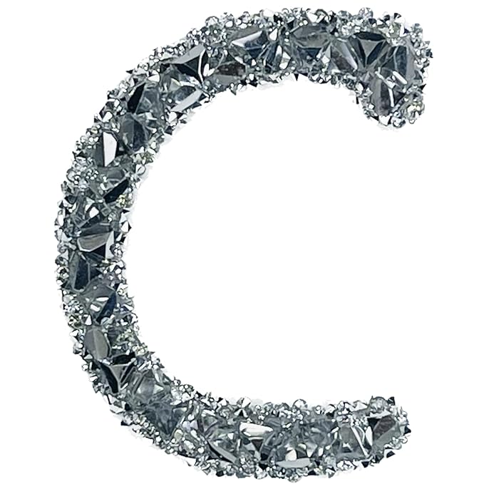 Letter H White Sparkling Rhinestone Patch