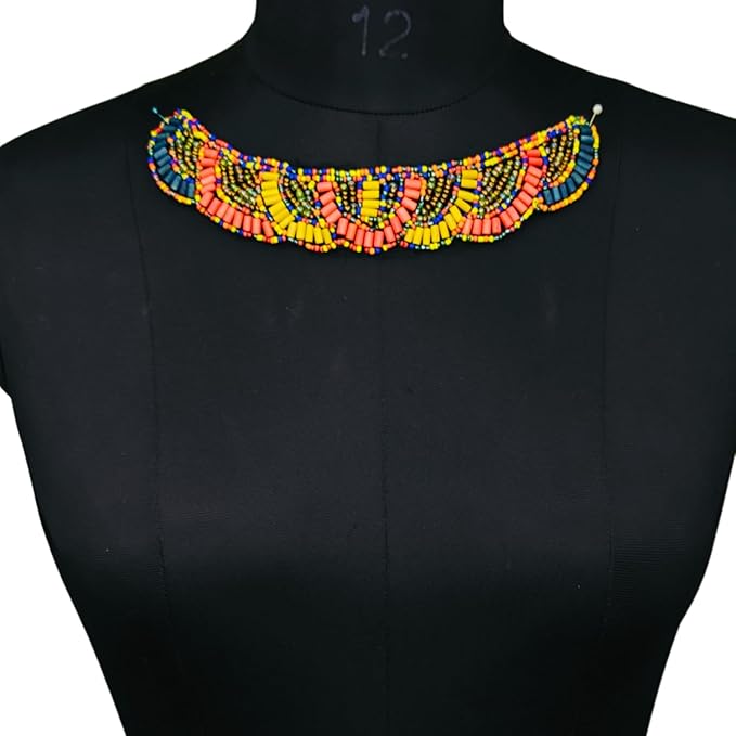 Multi Color Beaded Boat Neckline