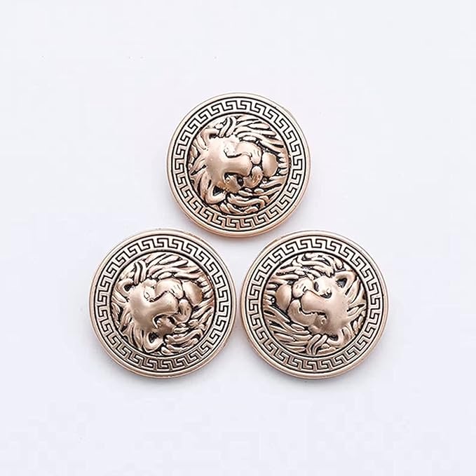 Shimmering Shiny Lion Metal Buttons(6 Big + 6 Small)