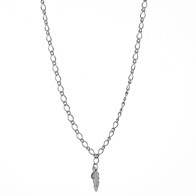 Silver Feather Pendant Necklace