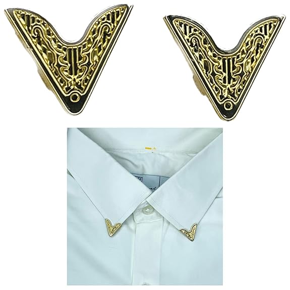 Gold V-Shaped Collar Tips