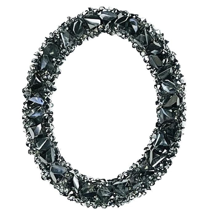 Letter J Black Sparkling Rhinestone Patch