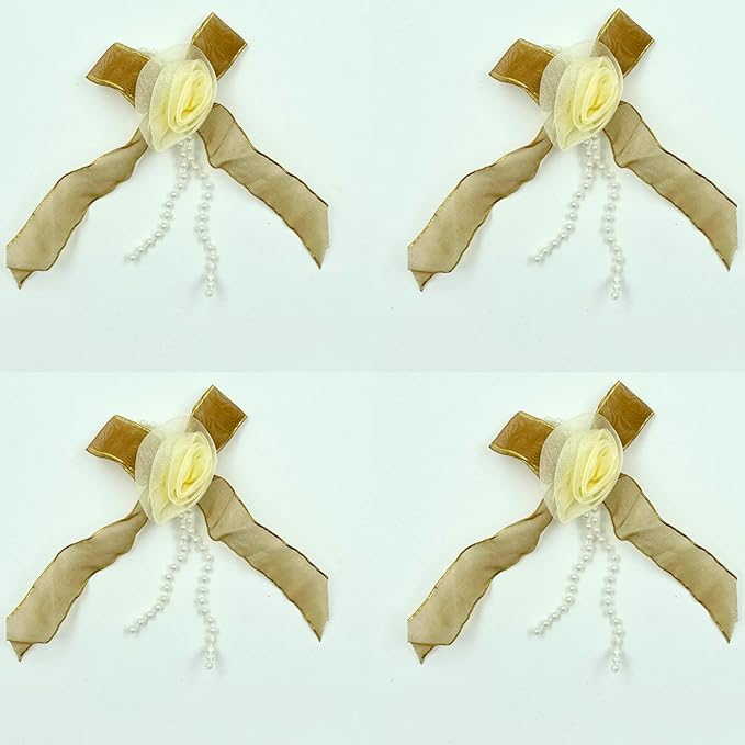 Unisex Yellow Organza Bow Patch