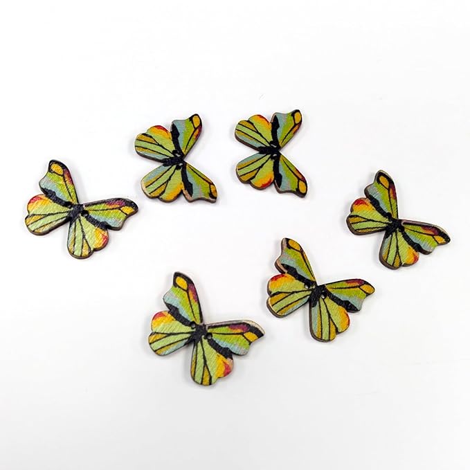 Butterfly Wooden Buttons(Pack of 6 Buttons)