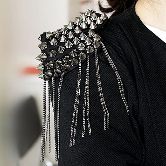 Black Spiked Shoulder Epaulettes