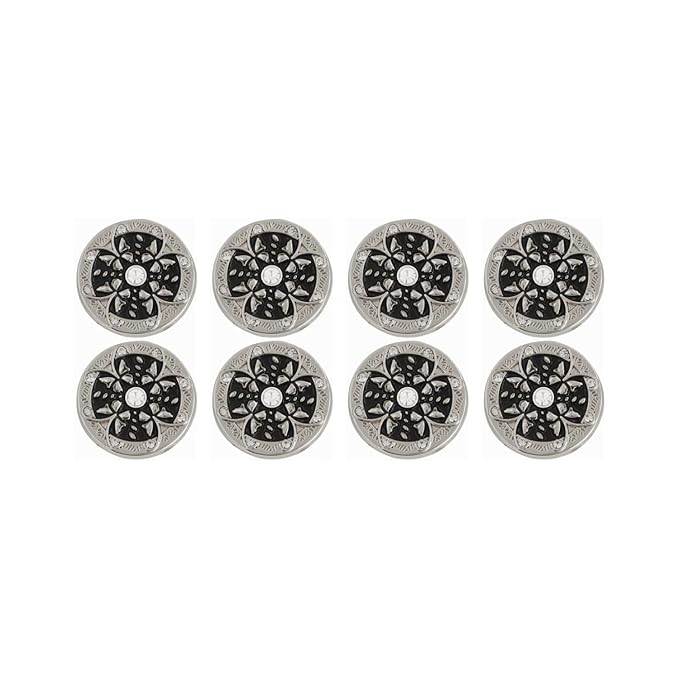 Golden Floral Metal Buttons with White Centers