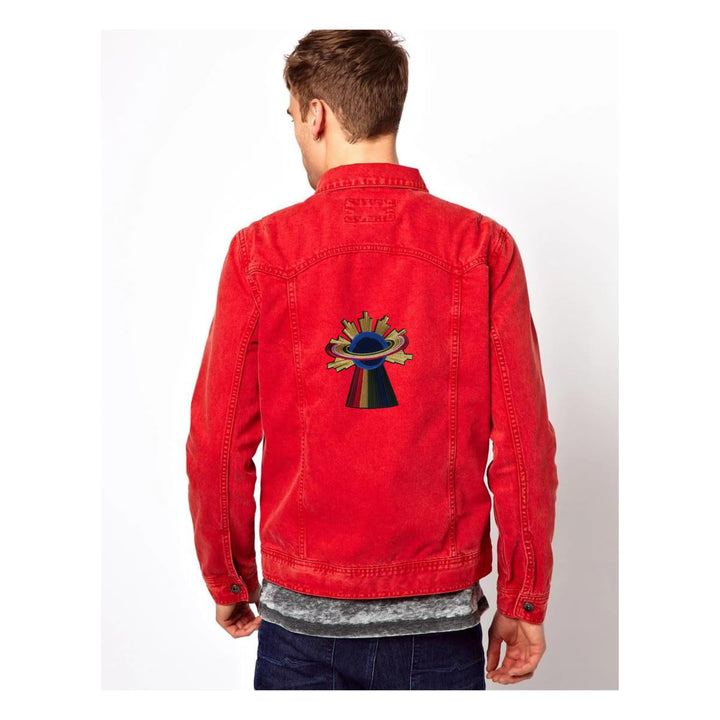 Rainbow UFO Planet Spaceship Heat-Transfer & Sew On Applique Patch