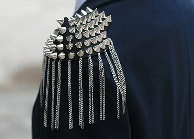 Black Spiked Shoulder Epaulettes