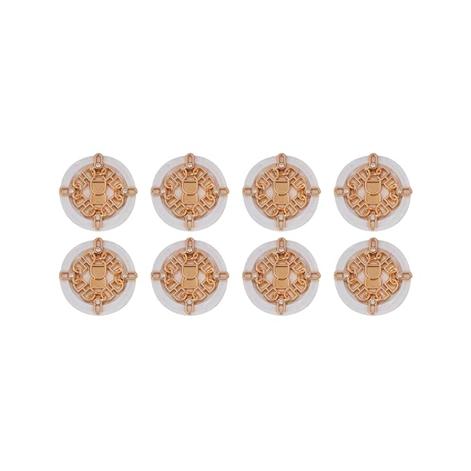 Ornate Floral and Diamond Metal Buttons