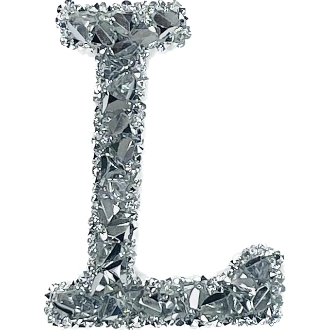 Letter B White Sparkling Rhinestone Patch