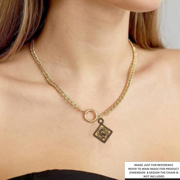 Gold Square Pendants with Intricate Design