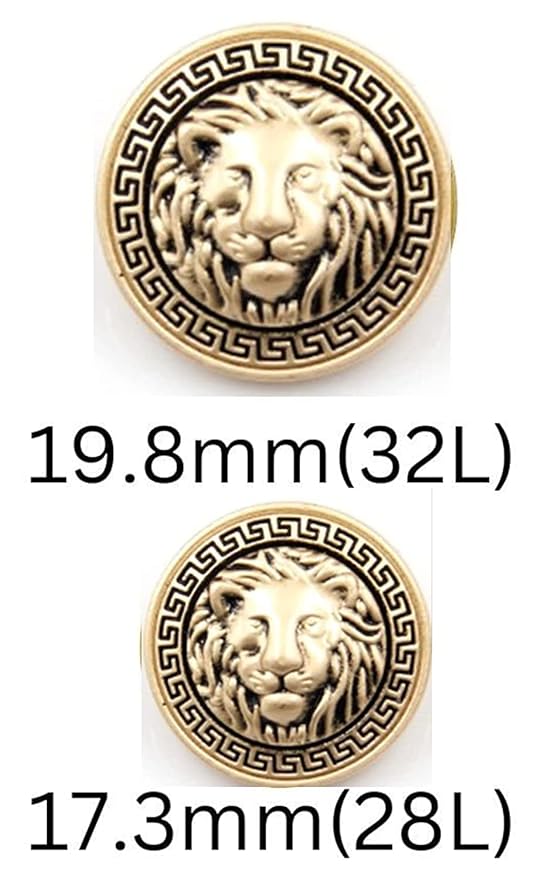 Shimmering Shiny Lion Metal Buttons(6 Big + 6 Small)