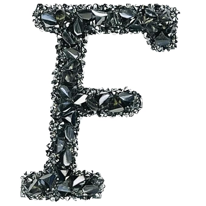 Letter A Black Sparkling Rhinestone Patch