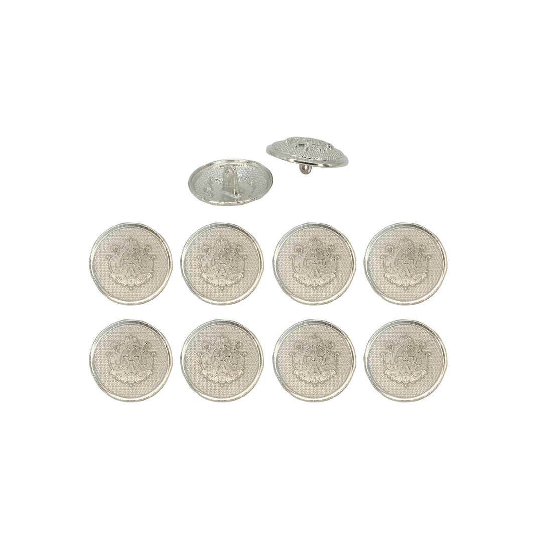 Embossed Floral Metal Buttons