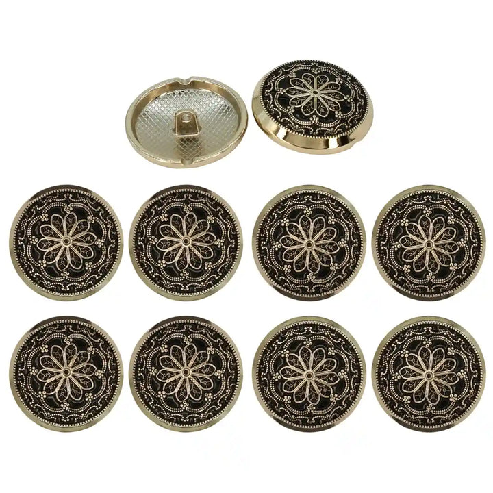 Combo Pack Luxury Leopard Brooch with Black Floral Buttons