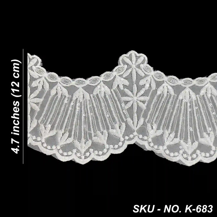 Floral Fan Pleated Lace | K-683